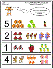 okul öncesi sayılar çizgi çalışmaları